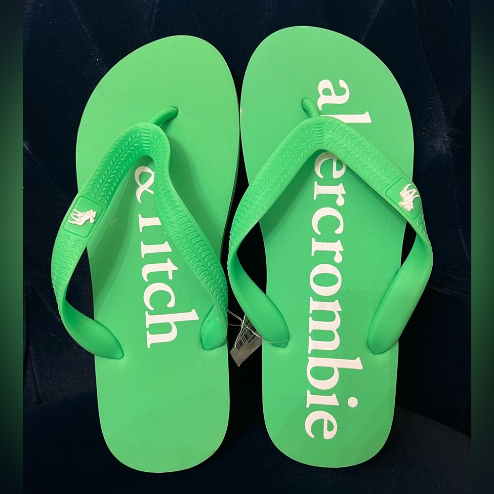 NWT - Abercrombie Lime Green Flip Flops